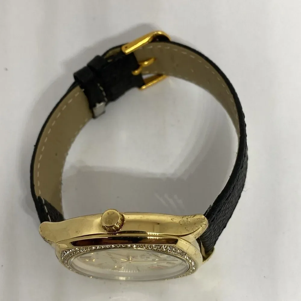 Michael Kors Bryn MK6134 Women's Black Leather Analog Dial Quartz Watch JK415